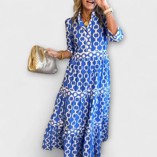 Etta | Flowy Midi Dress with Elegant Collar