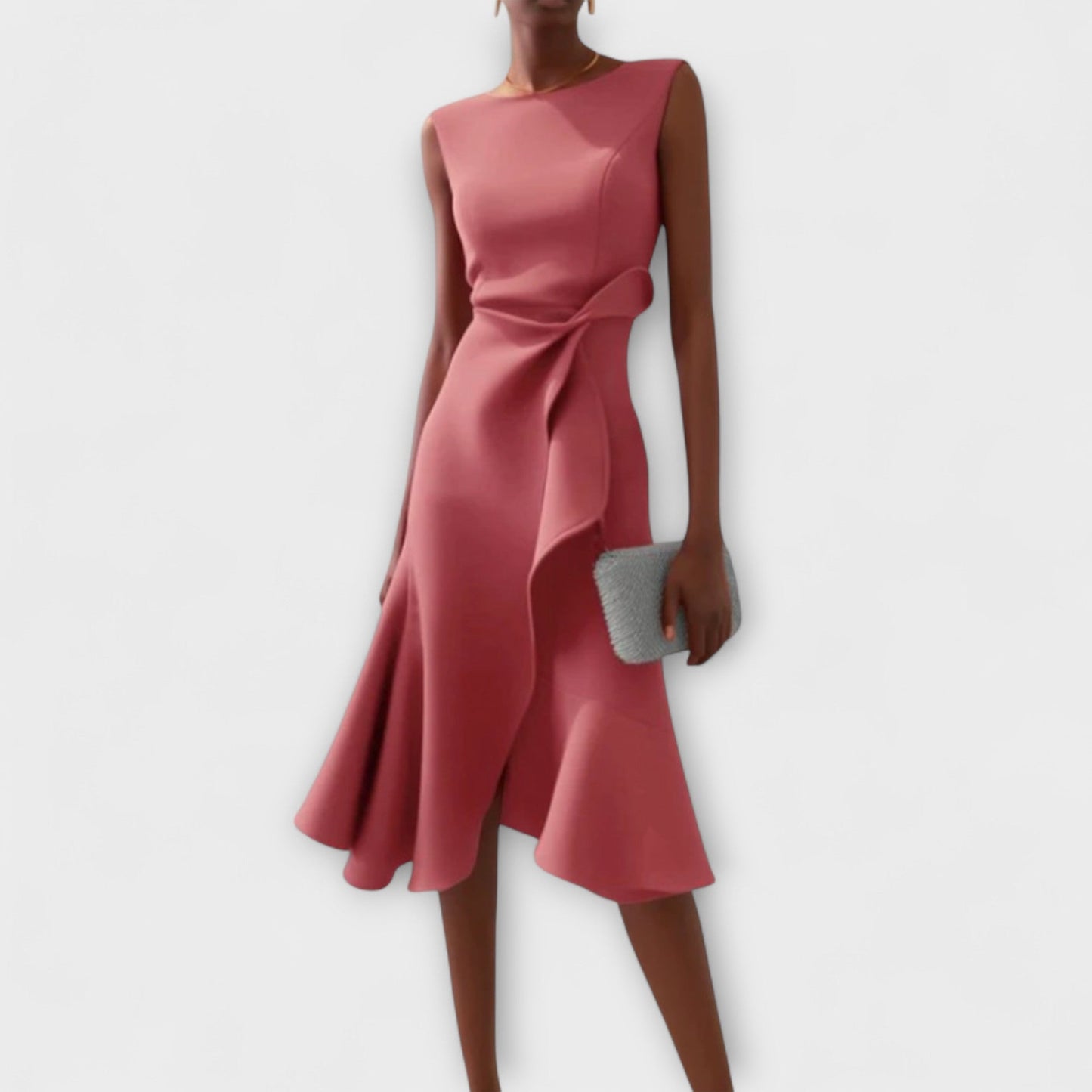 JULIET | DRAPED ASYMMETRICAL MIDI DRESS
