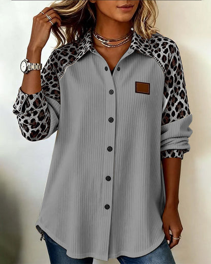 Serena | Bold Leopard Print Button-Down Shirt
