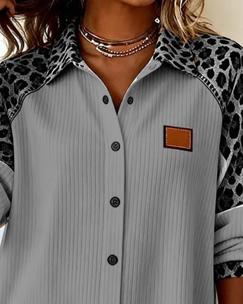 Serena | Bold Leopard Print Button-Down Shirt
