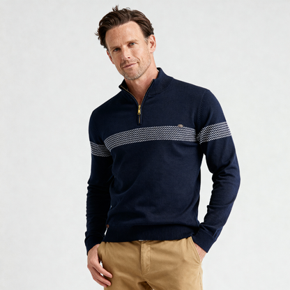 Harrison | Heritage Quarter-Zip Stripe Sweater