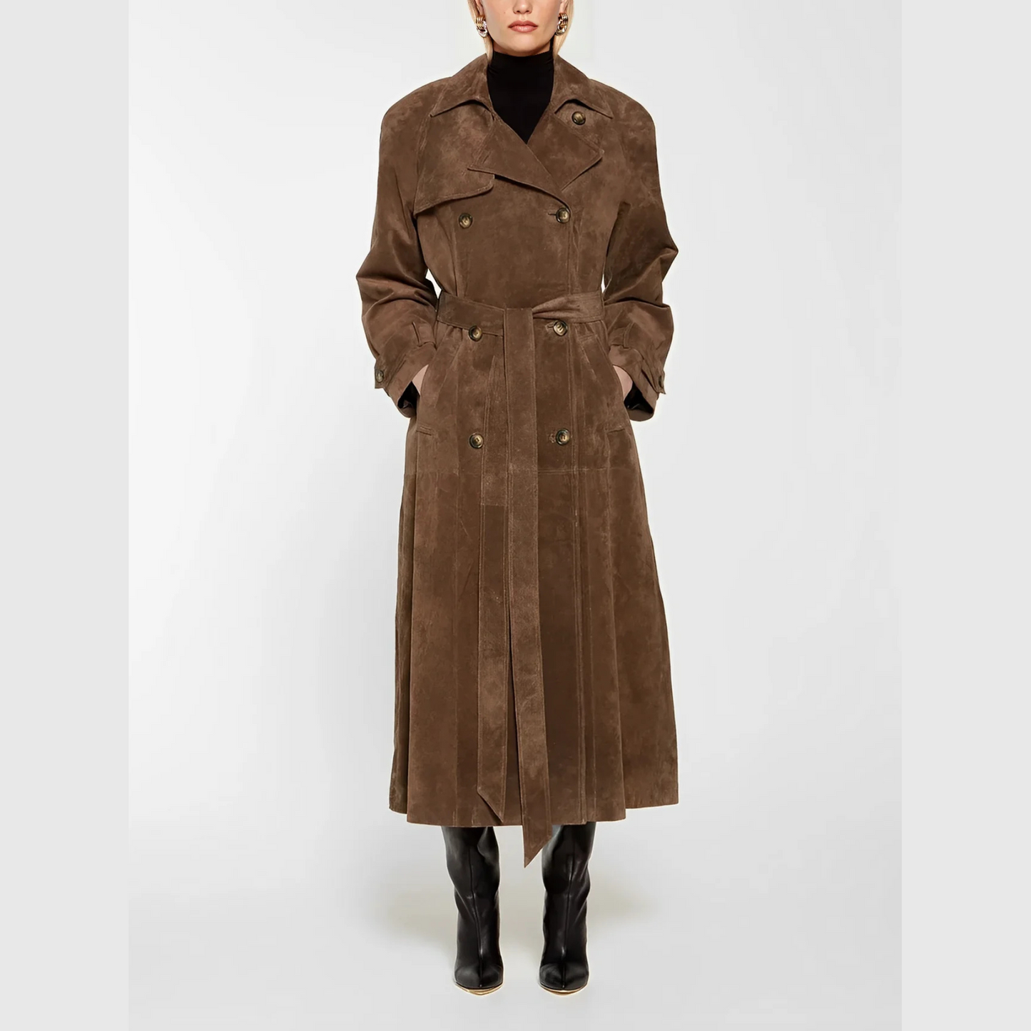 Harlow Suede Trench Coat