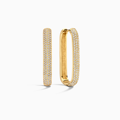 Large Icon Pavé Hoops | White Gold 16k