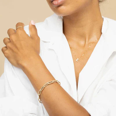 Love letter initial necklace | White Gold 18k