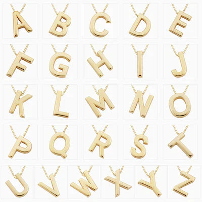 Love letter initial necklace | White Gold 18k