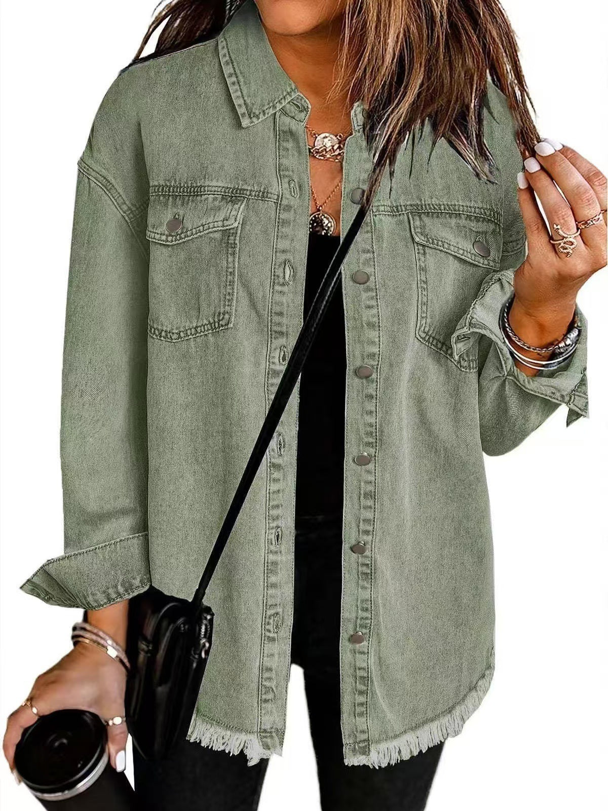 Jolien I Long Sleeve Denim Jacket With Pockets