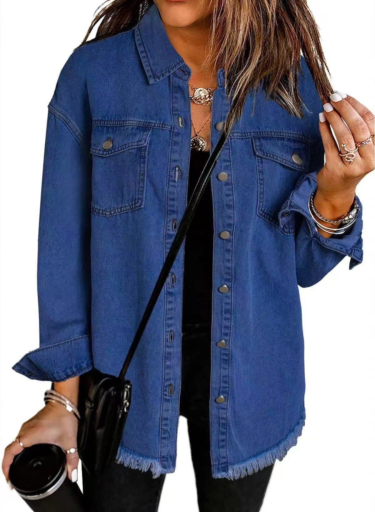 Jolien I Long Sleeve Denim Jacket With Pockets