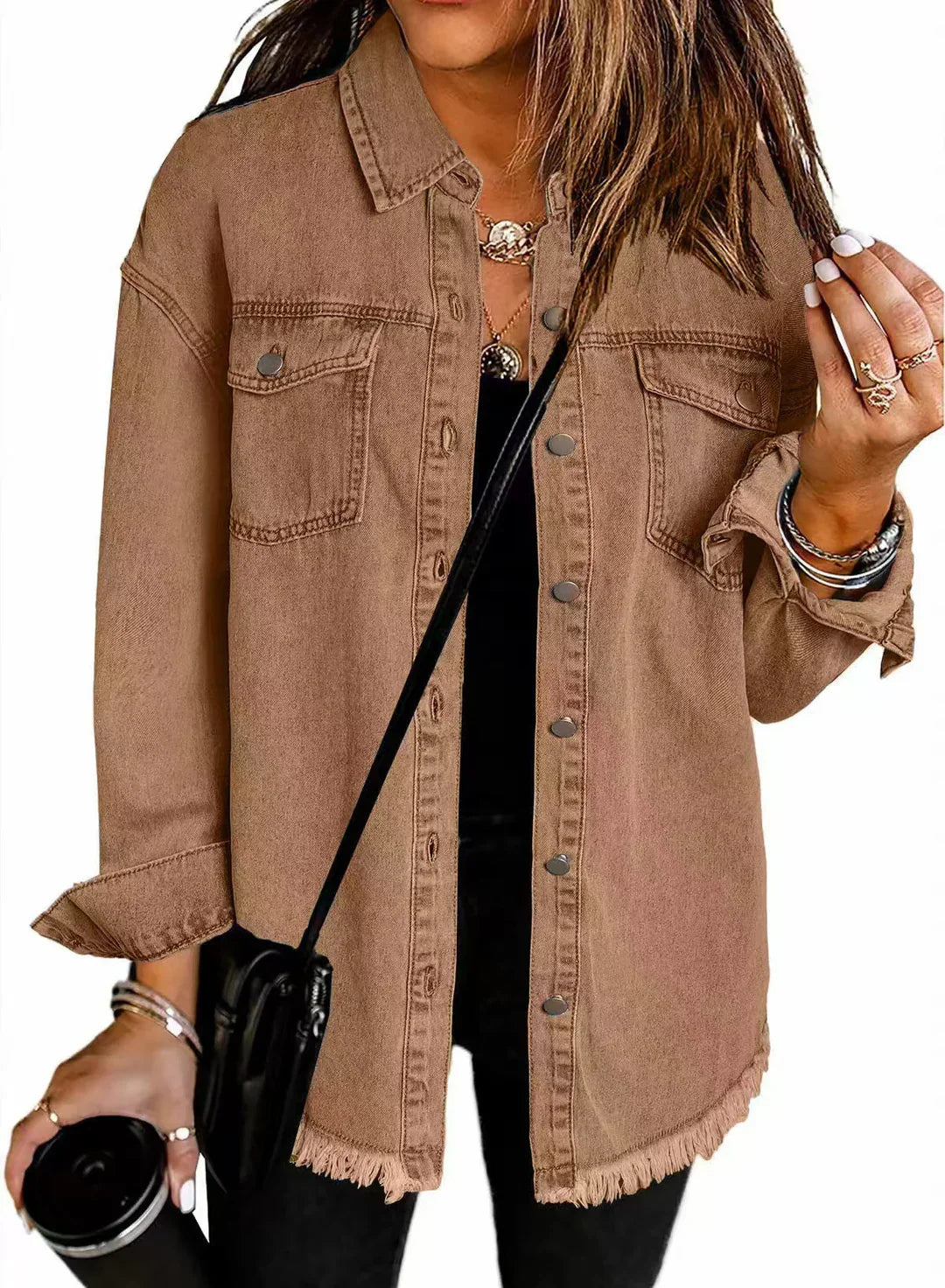 Jolien I Long Sleeve Denim Jacket With Pockets