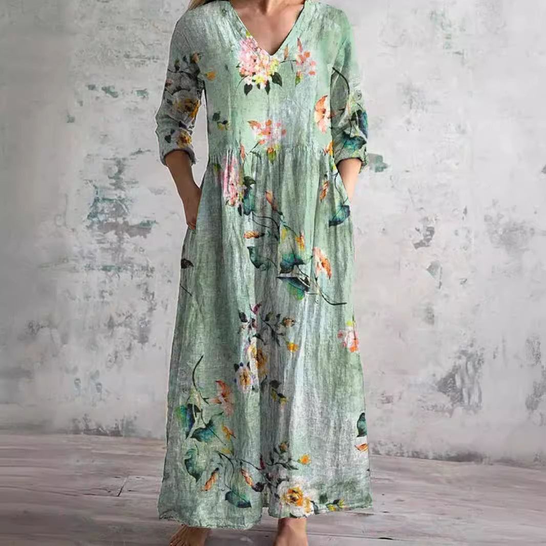 Carla | Summer Dress with V-Neck and Floral Pattern