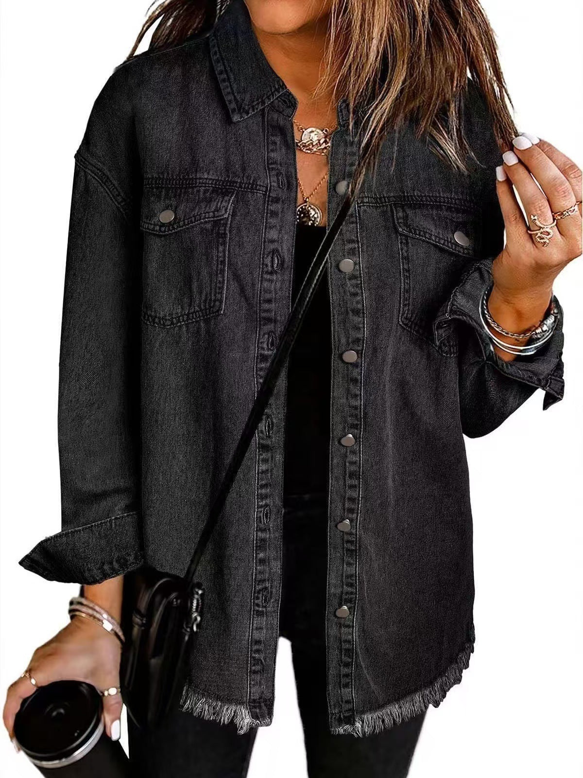 Jolien I Long Sleeve Denim Jacket With Pockets