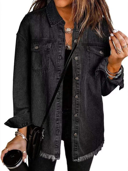 Jolien I Long Sleeve Denim Jacket With Pockets