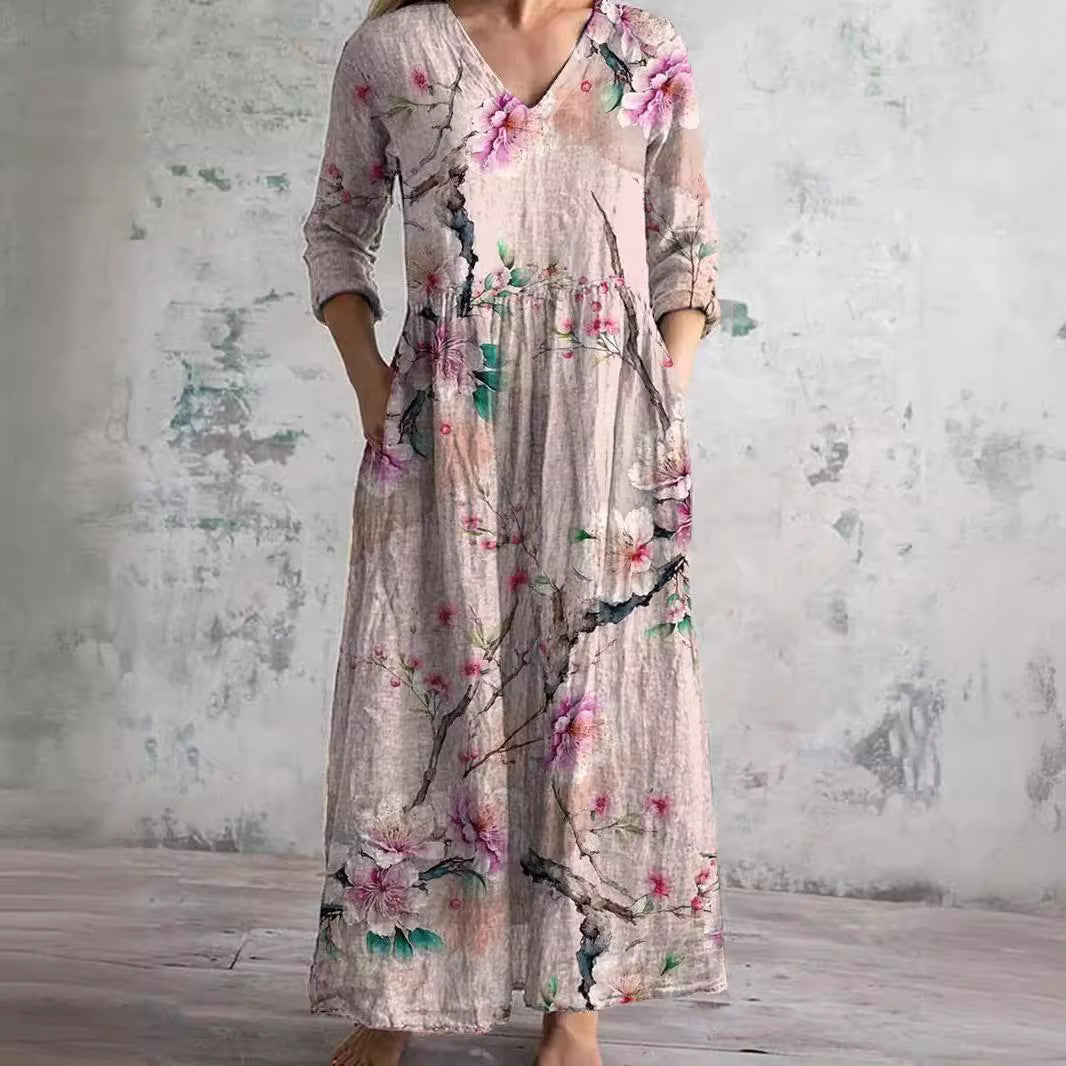 Carla | Summer Dress with V-Neck and Floral Pattern
