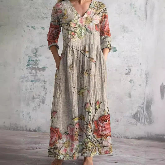 Carla | Summer Dress with V-Neck and Floral Pattern