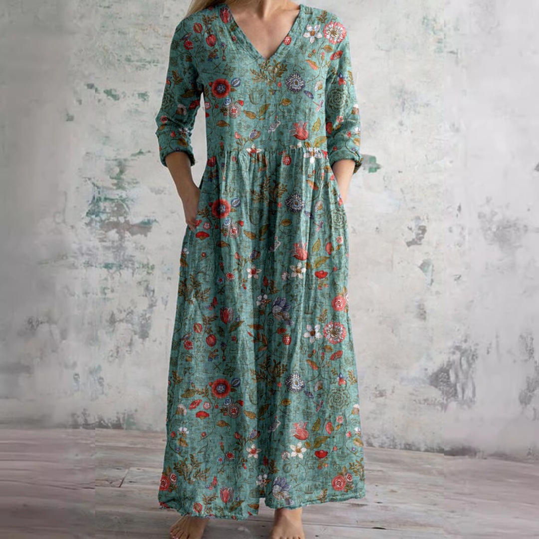Carla | Summer Dress with V-Neck and Floral Pattern