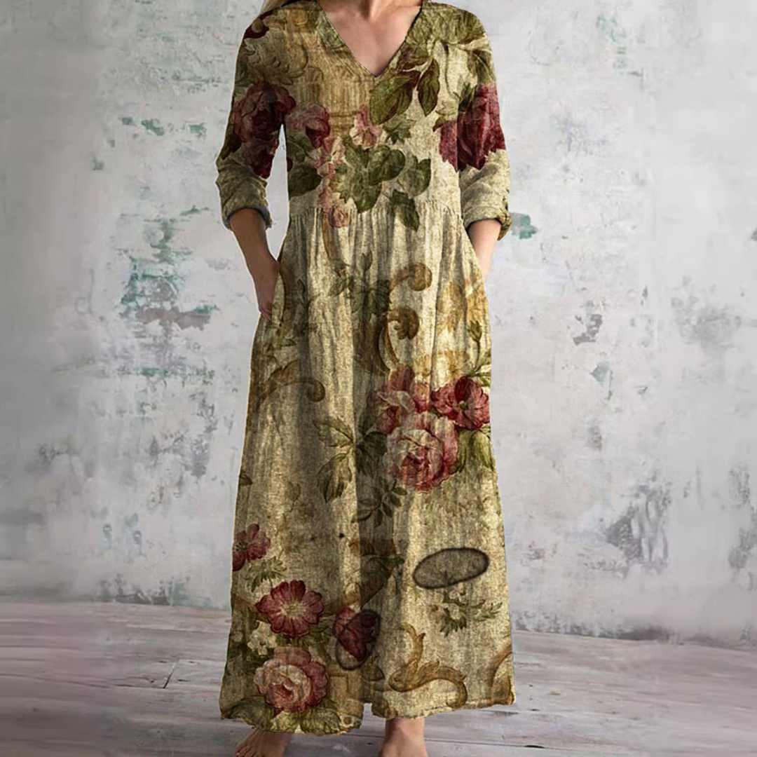 Carla | Summer Dress with V-Neck and Floral Pattern