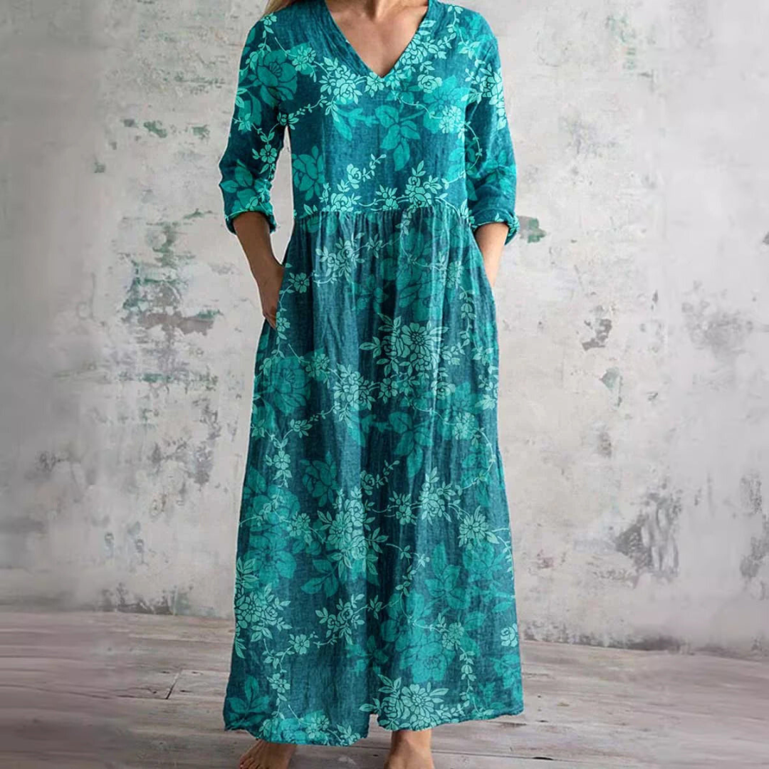 Carla | Summer Dress with V-Neck and Floral Pattern