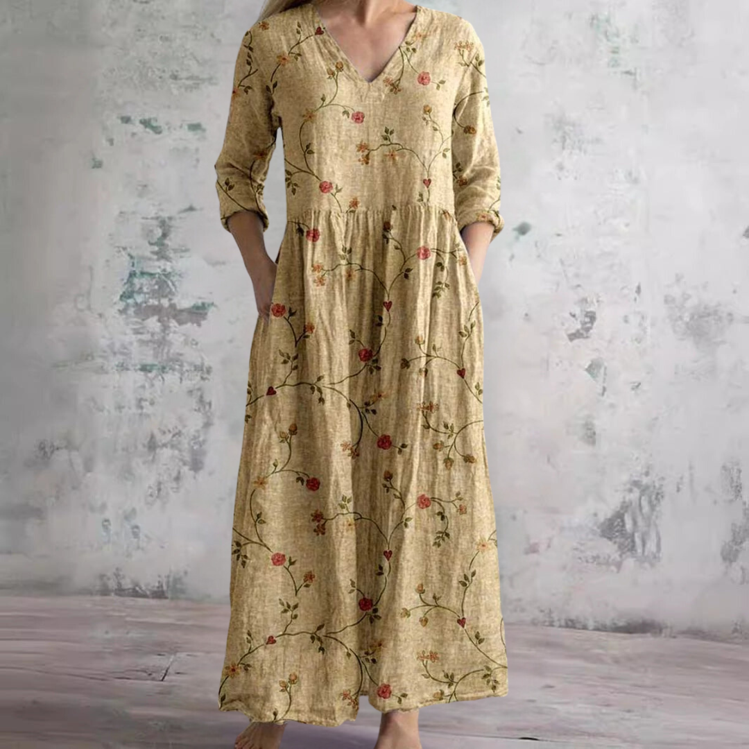Carla | Summer Dress with V-Neck and Floral Pattern