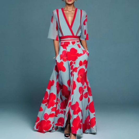 Mandy - Elegant Floral Wrap Dress