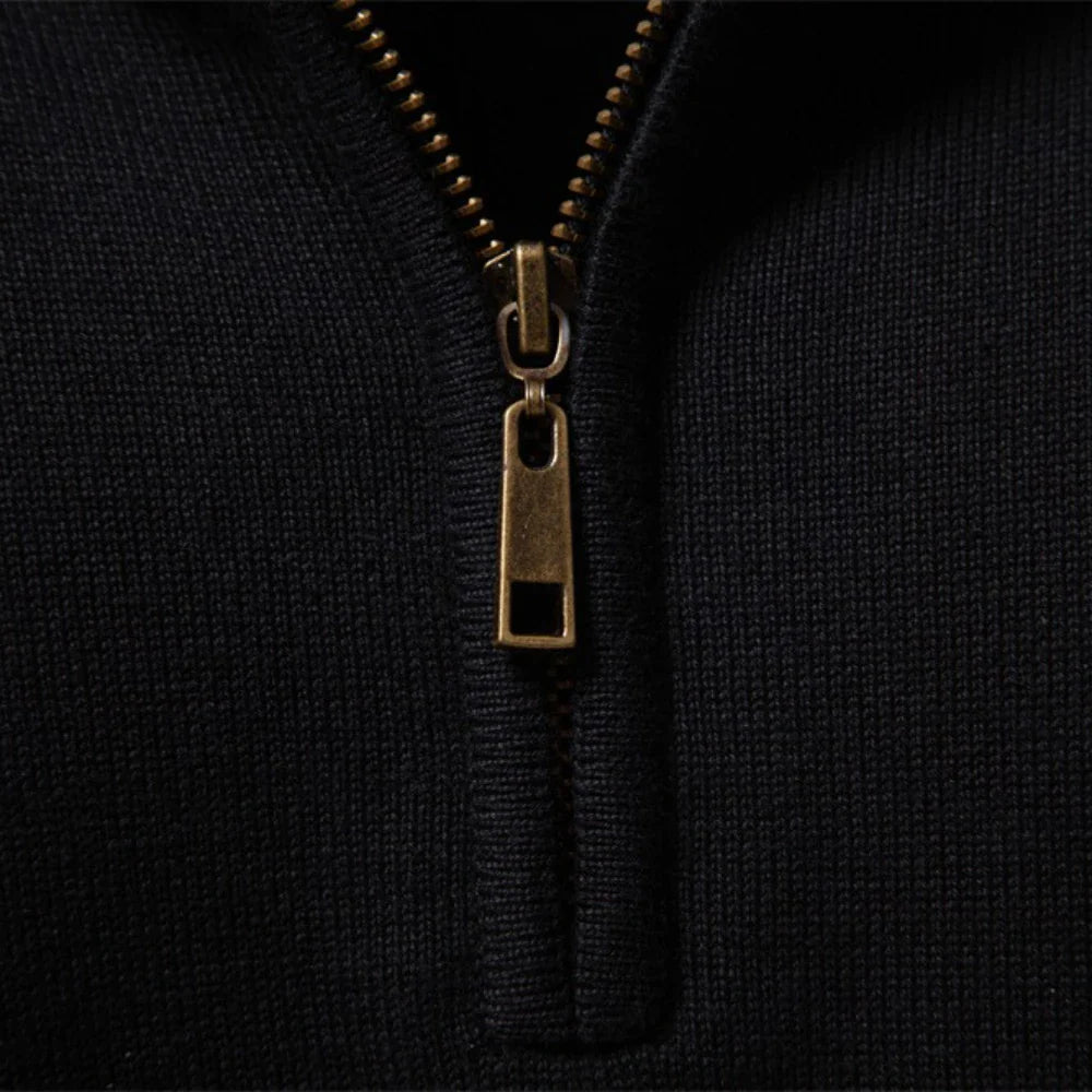 Harrison | Heritage Quarter-Zip Stripe Sweater