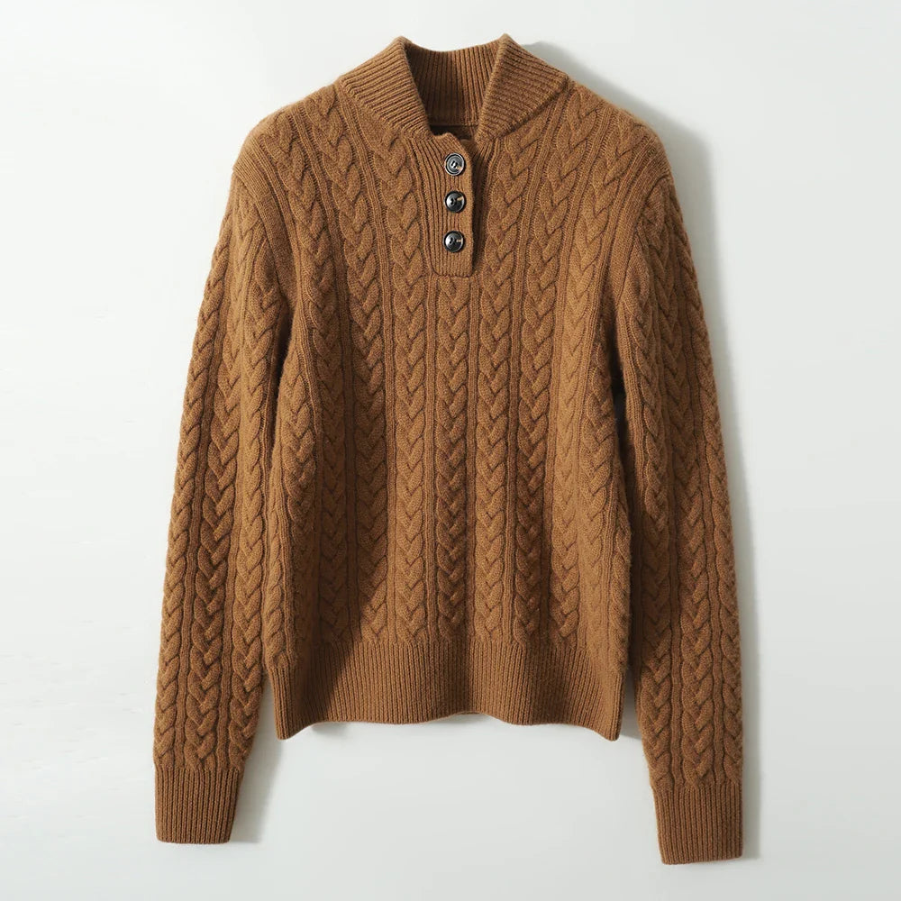 Sebastian | Cable-Knit Cashmere Button Sweater