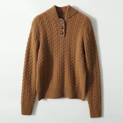 Sebastian | Cable-Knit Cashmere Button Sweater