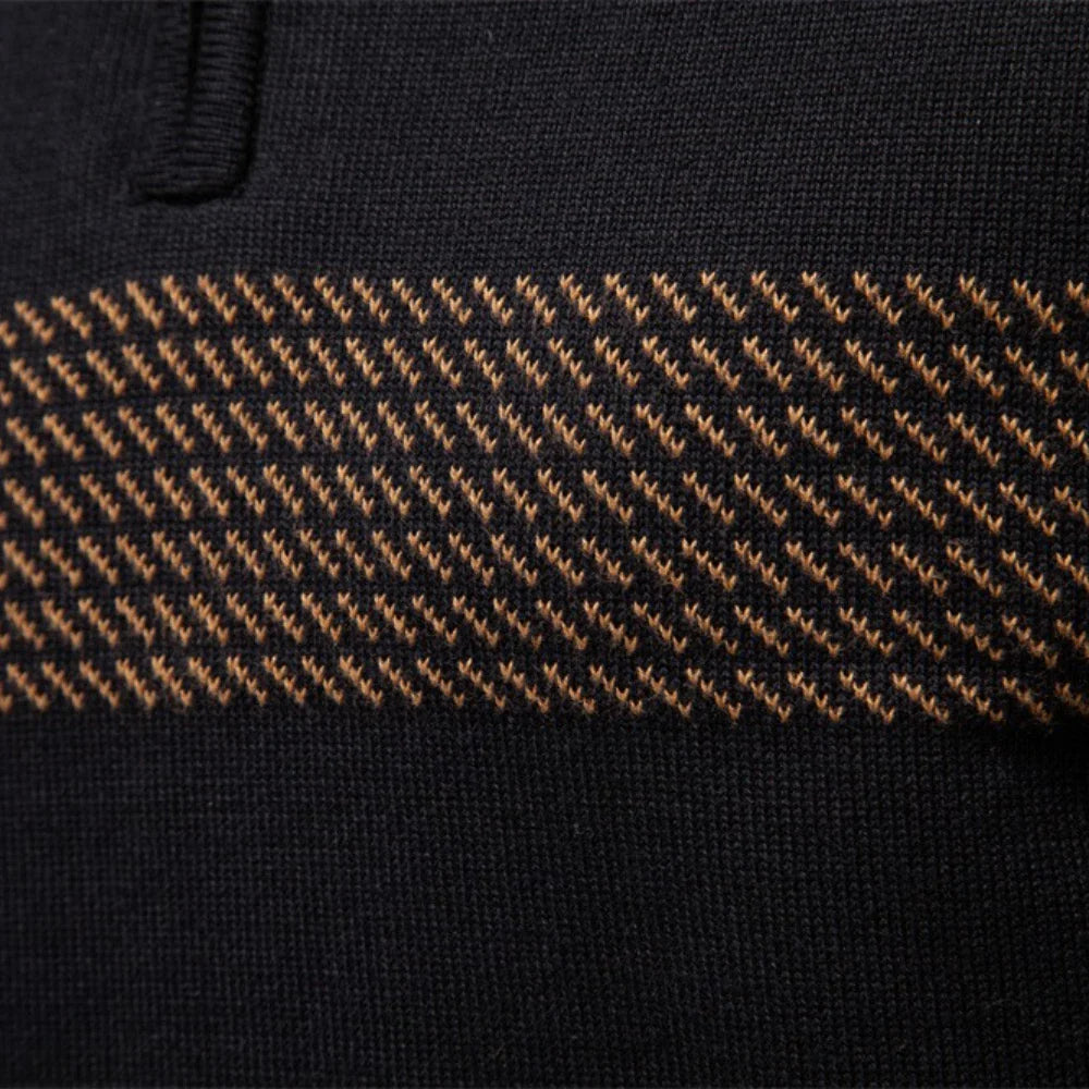 Harrison | Heritage Quarter-Zip Stripe Sweater