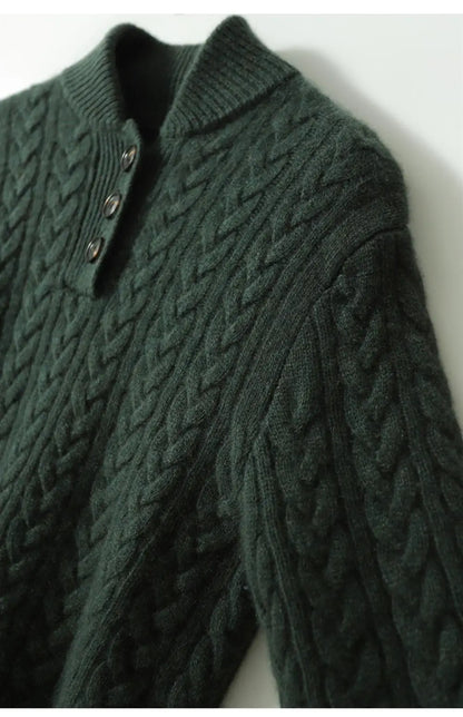 Sebastian | Cable-Knit Cashmere Button Sweater