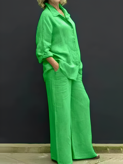 Emily Linen Shirt Suit