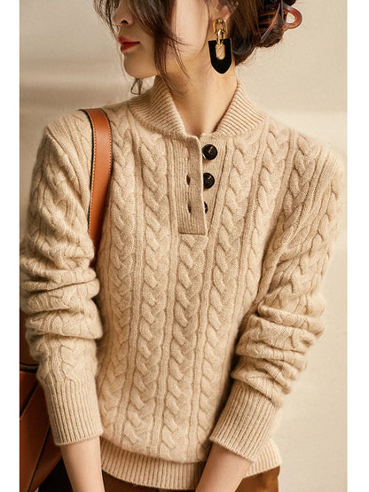 Sebastian | Cable-Knit Cashmere Button Sweater