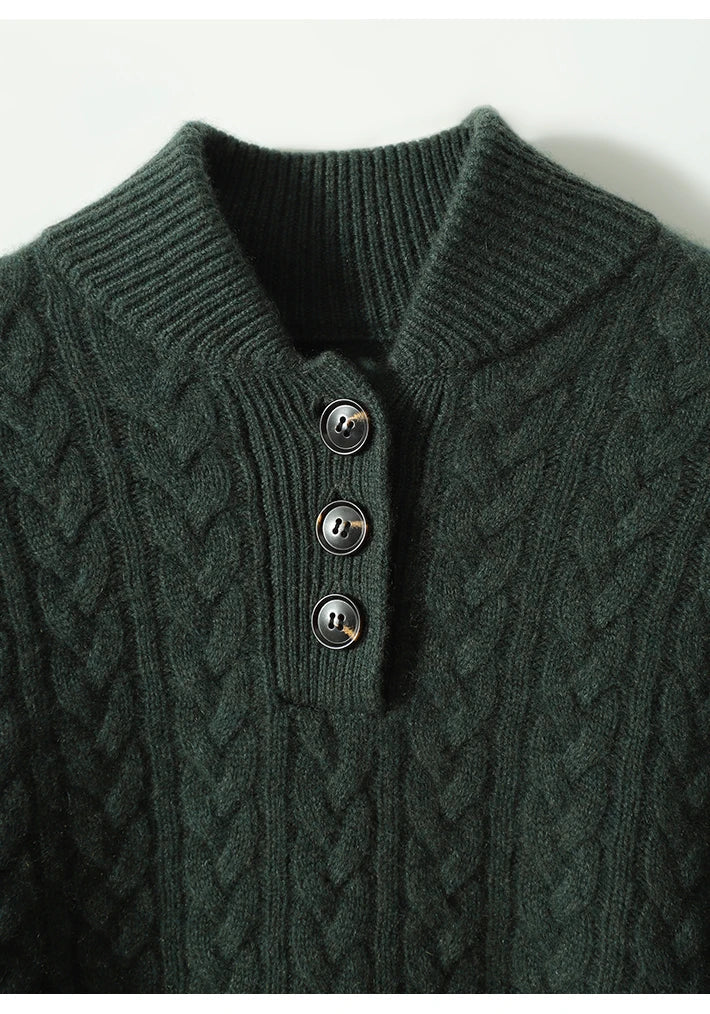 Sebastian | Cable-Knit Cashmere Button Sweater