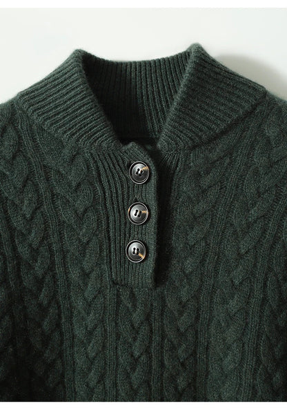 Sebastian | Cable-Knit Cashmere Button Sweater