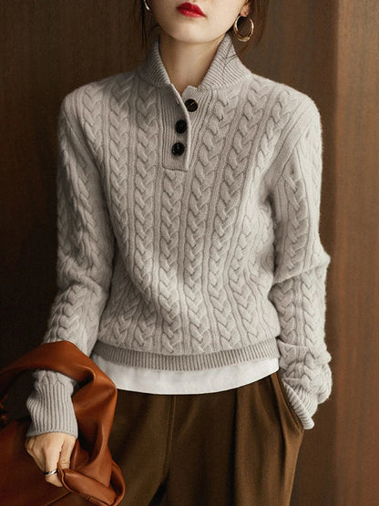 Sebastian | Cable-Knit Cashmere Button Sweater