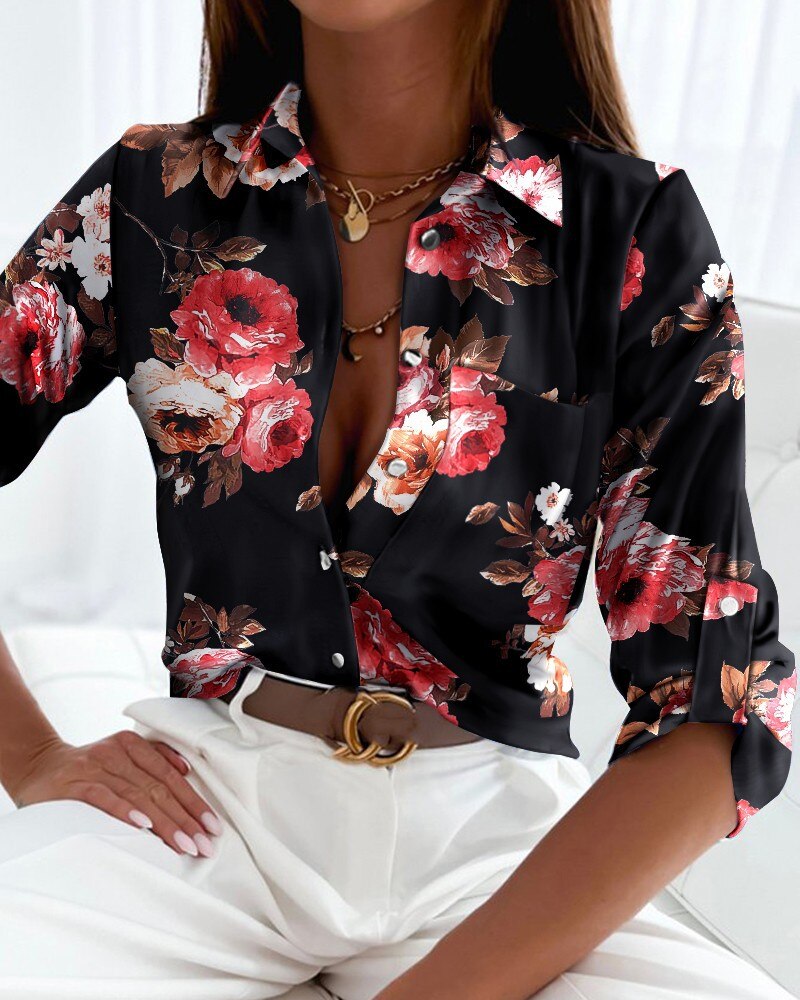 Elowen | Chic Long-Sleeve Blouse with Button Detail