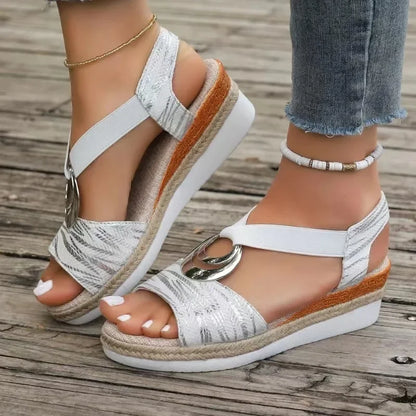 Mavis - Snake Print Platform Orthopedic Sandals
