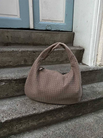 Suede Woven Bag