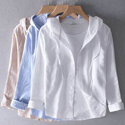 Avery Striped Hooded Shirt