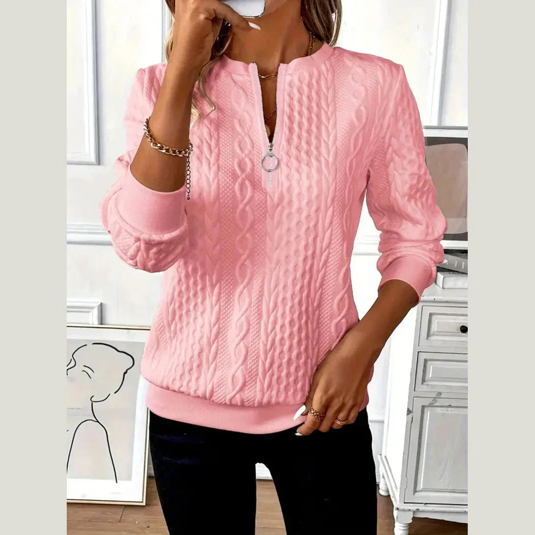 Karoline – Elegant And Comfortable Zip-Up Sweater