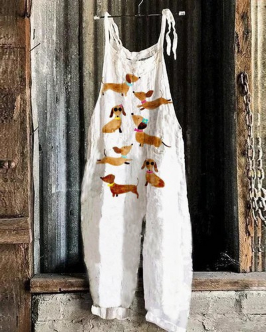 Solea | Lightweight artisanal overalls with dachshunds