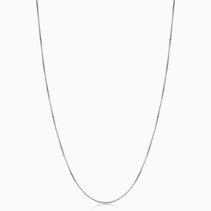 Bodega Box Necklace - White Gold 18k