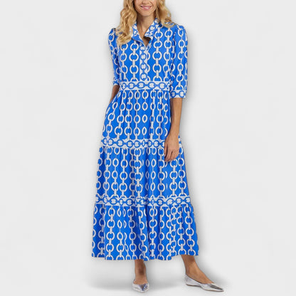 Etta | Flowy Midi Dress with Elegant Collar