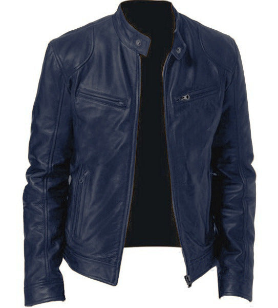 Brandon | PU Leather Zip Cardigan Jacket