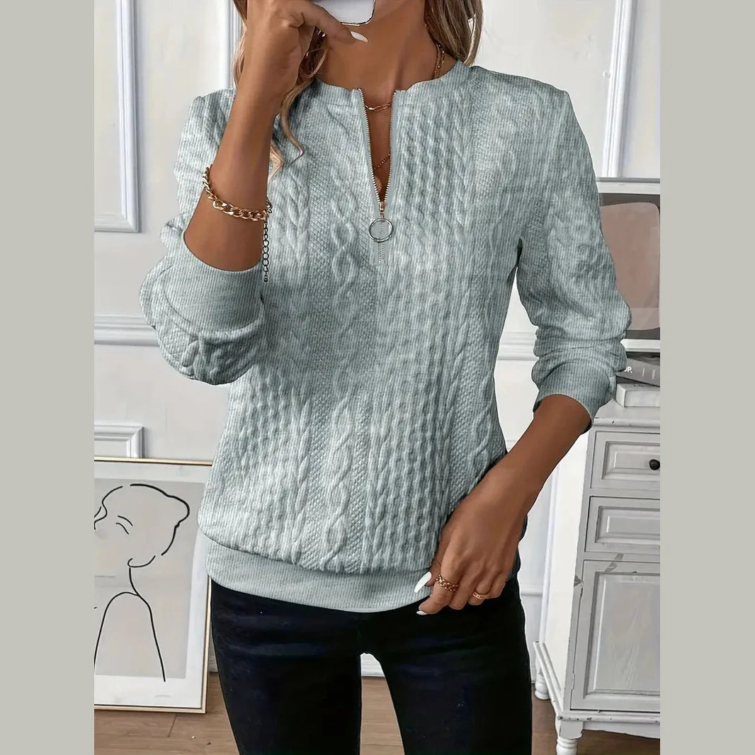 Karoline – Elegant And Comfortable Zip-Up Sweater