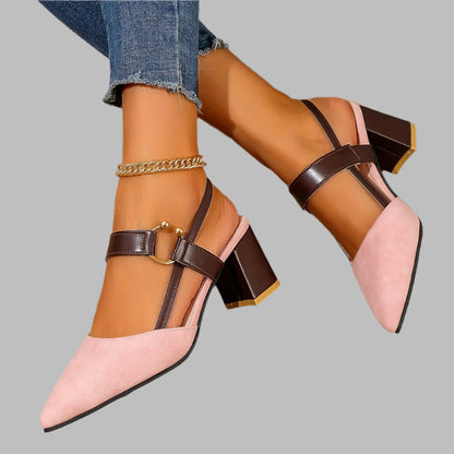 Camila – Two-Tone Buckle Slingbacks