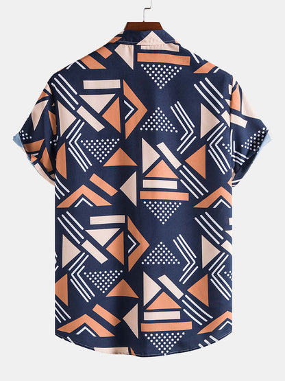 Oliver Geometric Print Shirt & Swim Shorts