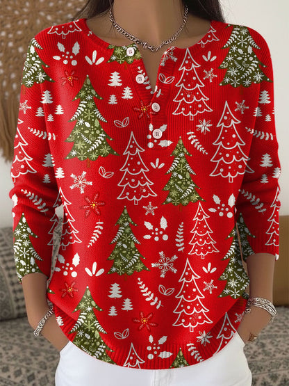 Lena SnowCharm™ Holiday Button Sweater