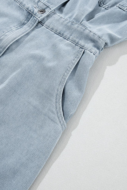 Sofia® | Elegant Denim Dress with Short Batwing Sleeves