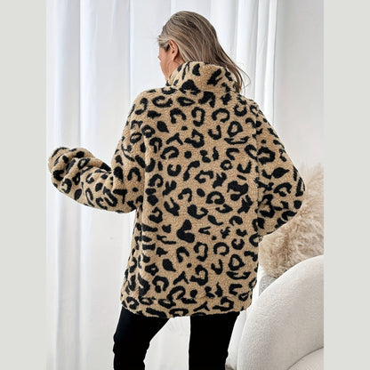 Leona™ | Elegant Leopard Print Zip Sweater