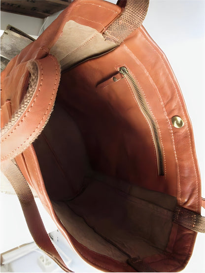 Opal - Stylish Multi-Pocket PU Leather Tote Bag