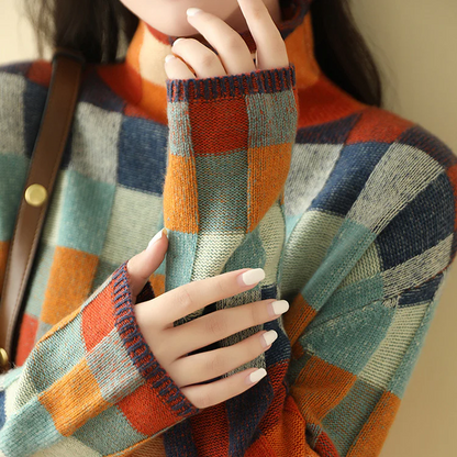 Olivia™ - Soft Patchwork Turtleneck