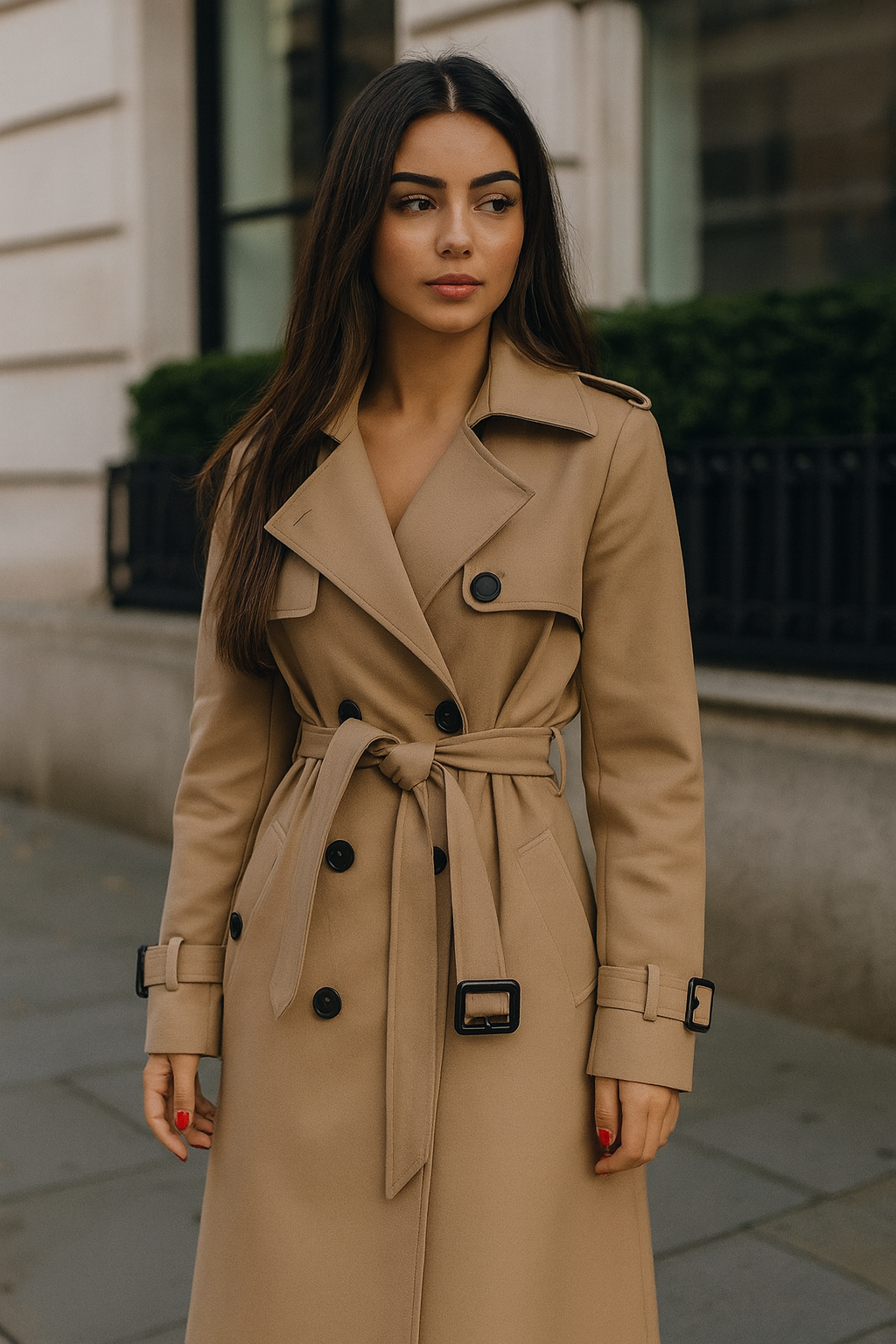 Elena LuxeTrench™ Classic Belted Coat